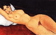 Amedeo Modigliani, Reclining Nude on a Red Couch